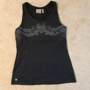 Athleta Tank Top Black Workout Biking Large Built in Bra